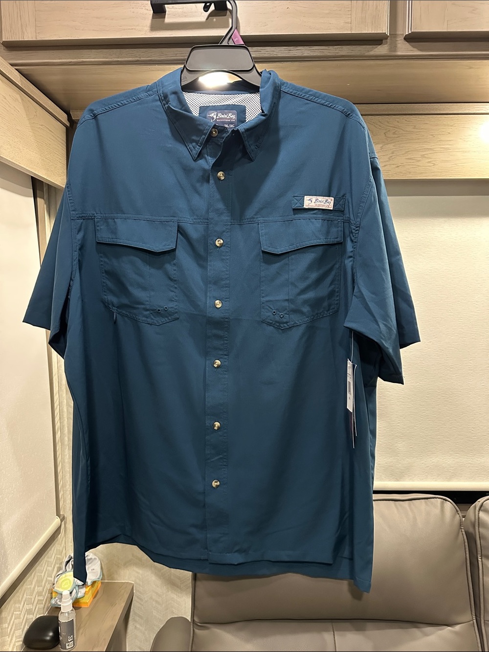 Bimini Bay Outfitter’s Men's Teal Short-Sleeve Button-Down Shirt